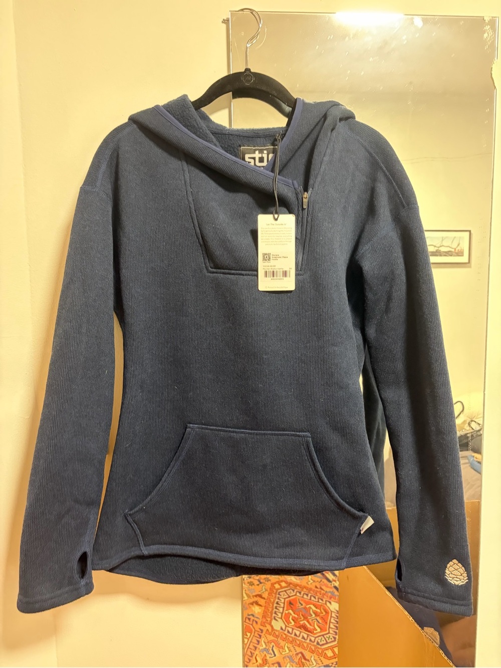 Stio Women's Navy Zip-Up Hooded Fleece